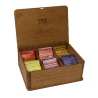 Natural herbal tea and honey set, ETNO, wooden box, 60 tea bags, 5 flavours