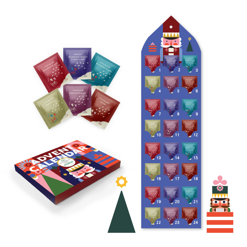 Nutcracker tea advent calendar, Acorus, 24 tea bags, 6 flavours