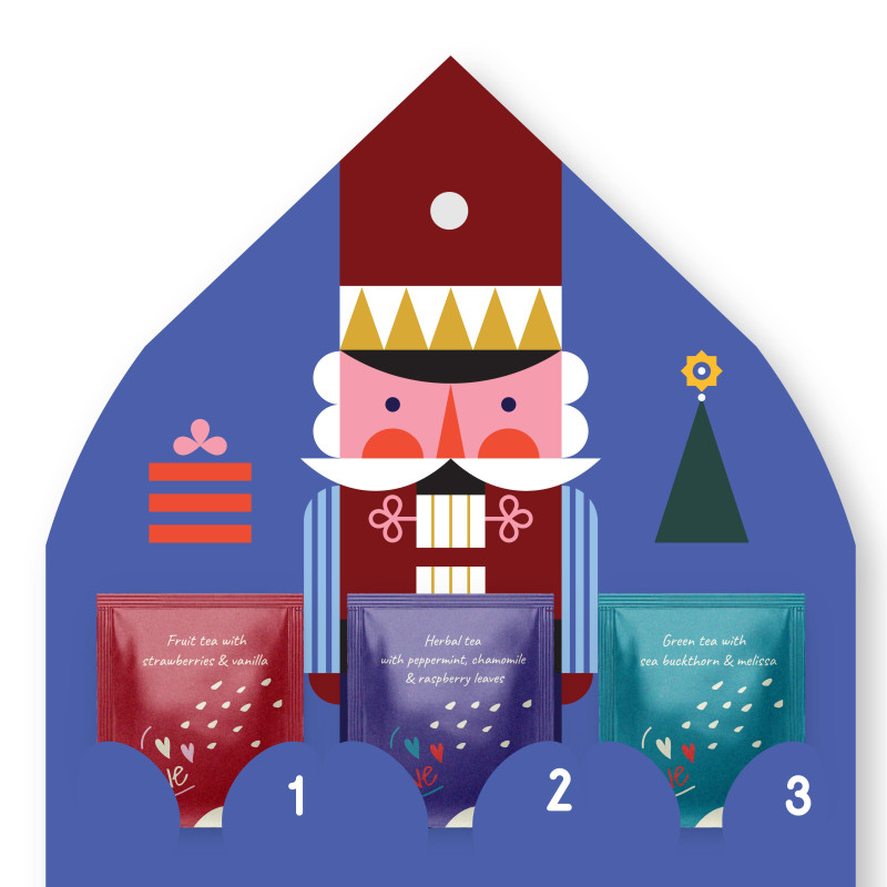 Nutcracker tea advent calendar, Acorus, 24 tea bags, 6 flavours