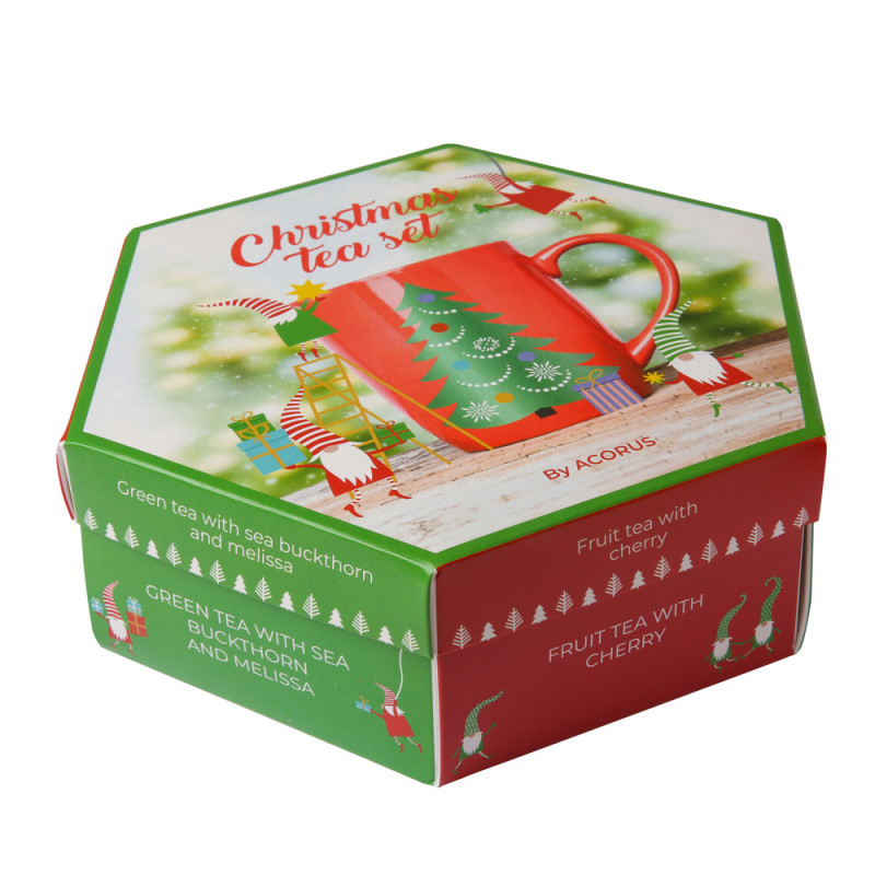 Christmas tea selection box, Acorus, 60 tea bags, 6 flavours