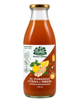 Arbatos koncentratas su svarainiais su citrina ir imbieru, Žolynėlis, 750 ml | Onelife.lt