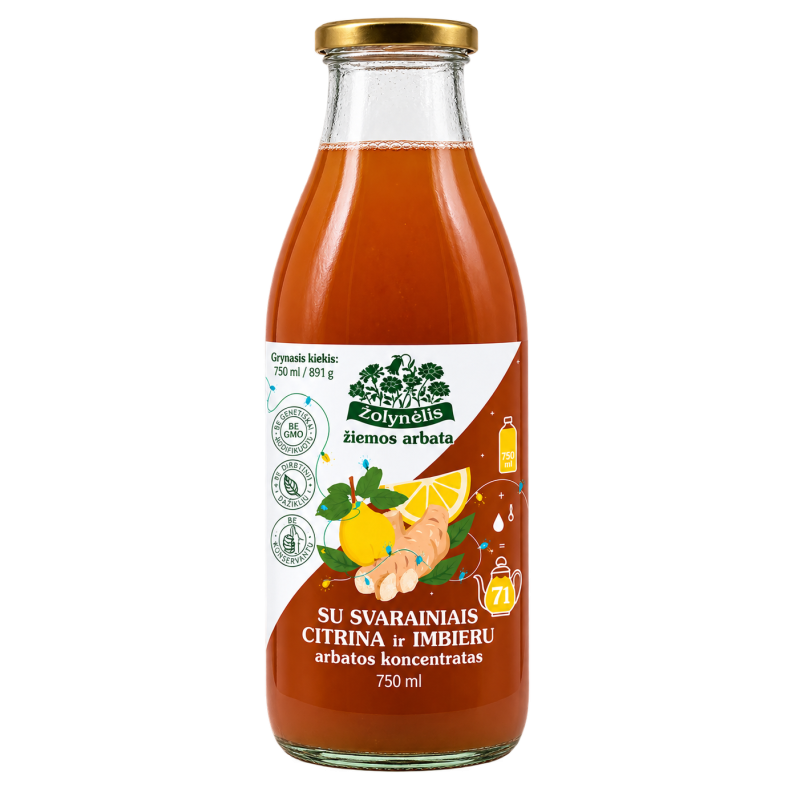 Quince, lemon & ginger tea concentrate, Žolynėlis, 750 ml | Onelife.lt