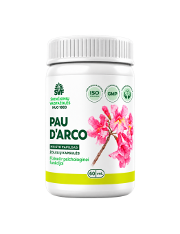 Pau D'arco, maisto papildas kapsulėse, Švenčionių vaistažolės, 60 vnt.  | Onelife.lt