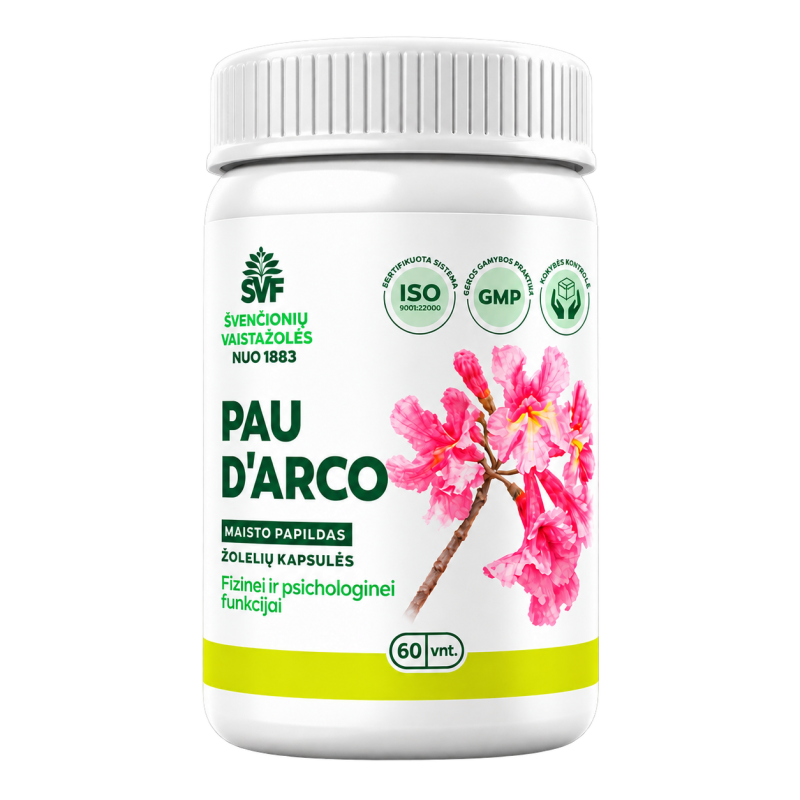Pau D'arco, food supplement in capsules, Švenčionių vaistažolės, 60 capsules