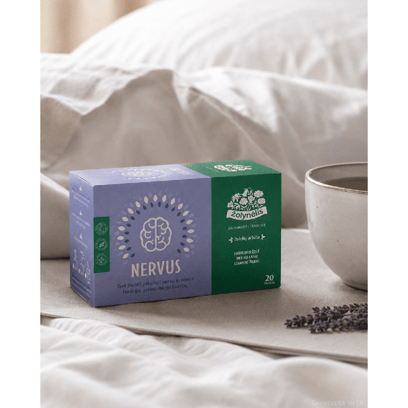 Nervus, herbal tea for the nervous system, relaxation and sleep, Žolynėlis, 20 tea bags
