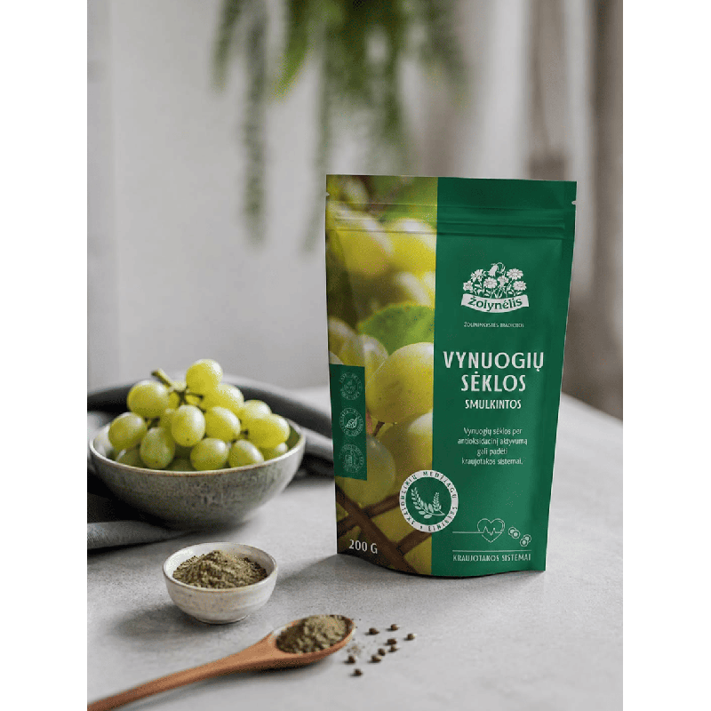 Crushed grape seeds for the circulatory system, Žolynėlis, 200 g