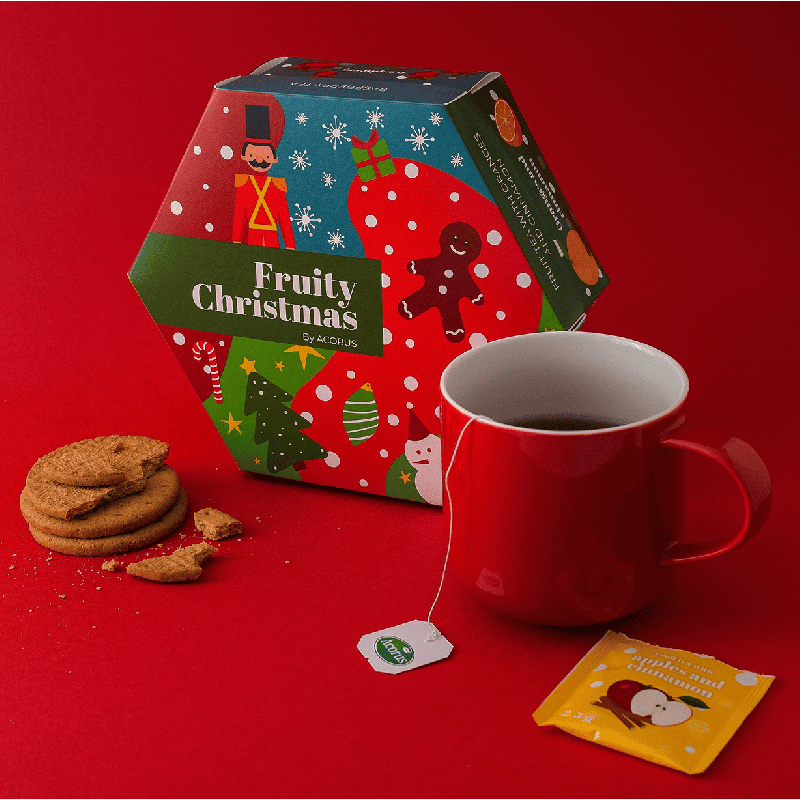 Fruity Christmas tea selection box, Acorus, 60 tea bags, 6 flavours
