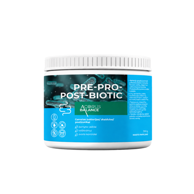 Pre-Pro-Post-Biotic, skaidulos su gerosiomis bakterijomis, žarnynui, 350 g