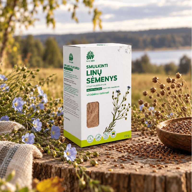 Smulkinti linų sėmenys, virškinimo sistemai, Švenčionių vaistažolės, 250 g