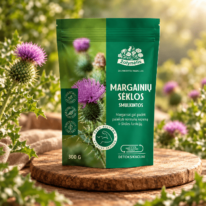 Ground milk thistle seeds for liver and heart function, Žolynėlis, 300 g