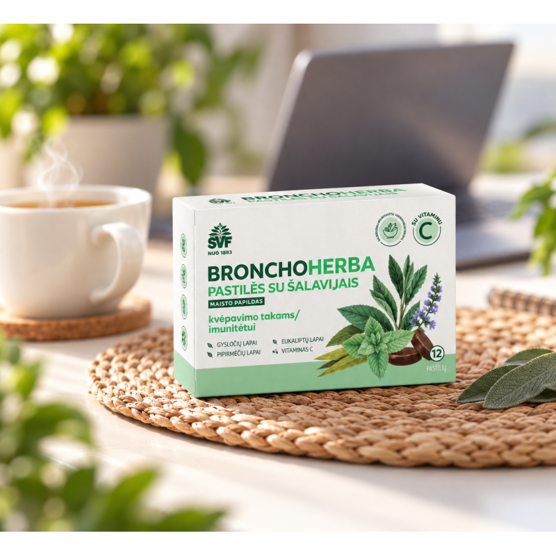 Pastilės Bronchoherba su šalavijais ŠVF | Onelife.lt