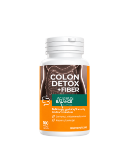 Colon detox + Fiber fibre capsules for the bowel, Acorus Balance, 100 pcs