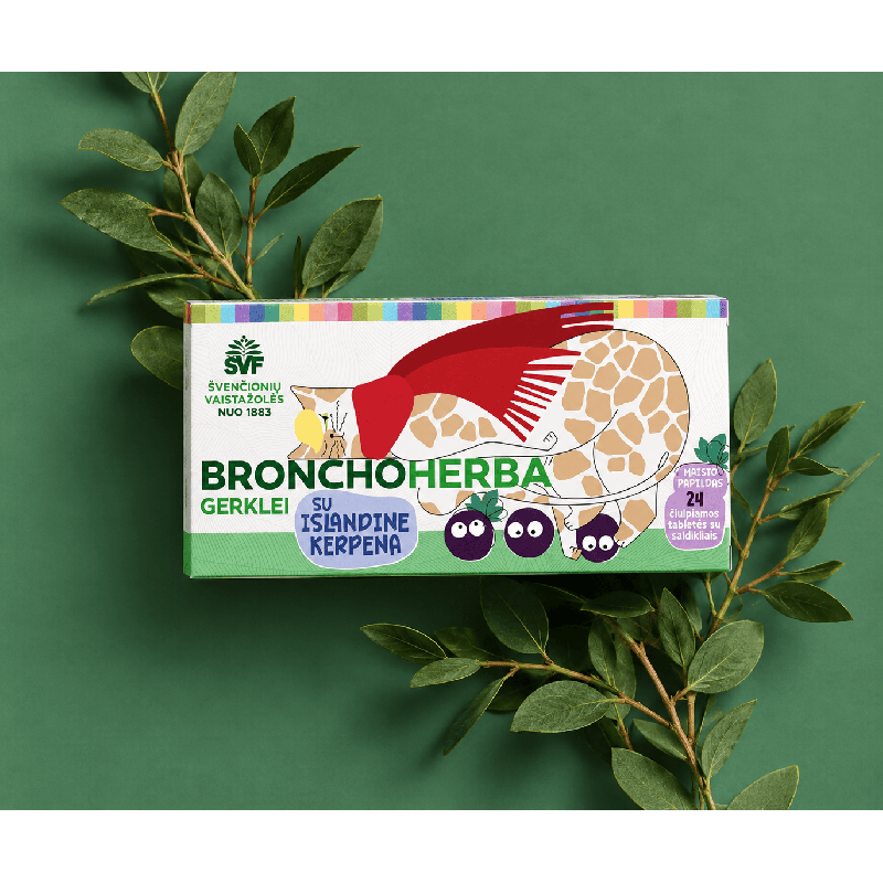 Bronchus tabletės gerklei vaikams ŠVF, 24 vnt. | Onelife.lt