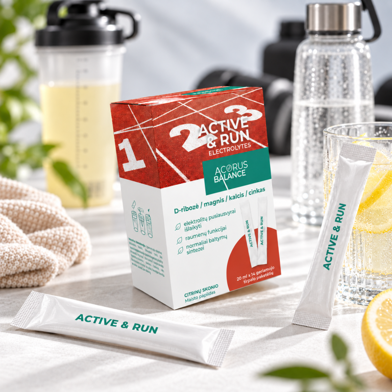 Active & run electrolytes oral solution for muscle function, Acorus Balance, 14 pcs