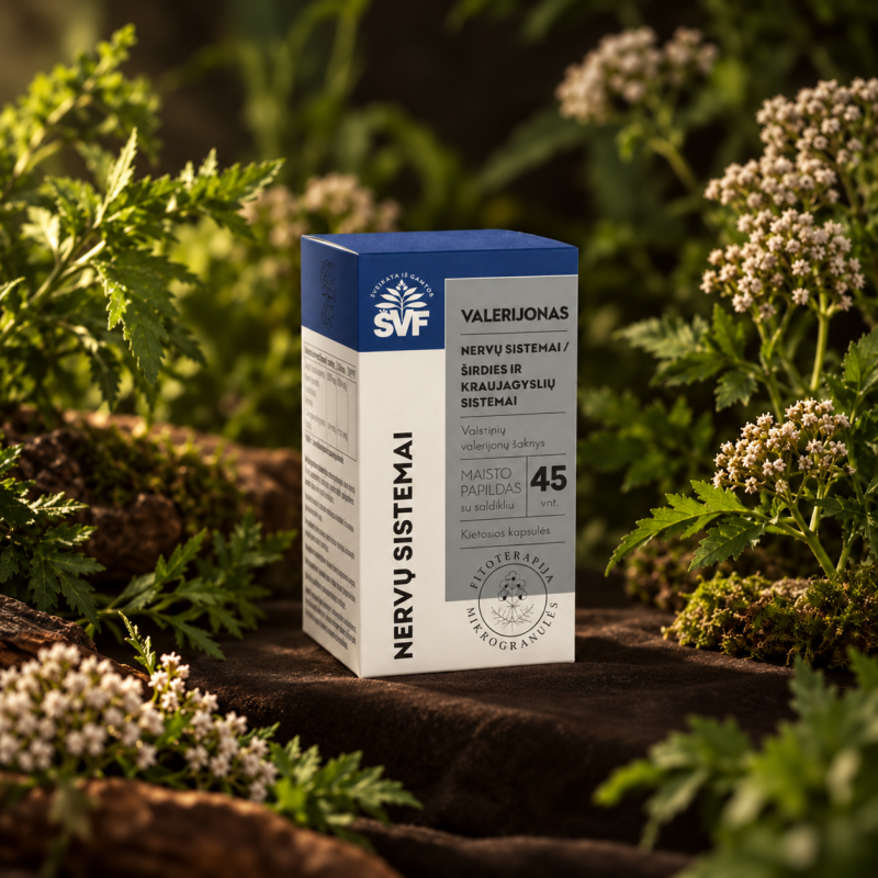 Valerian hard capsules for the nervous system, Švenčionių vaistažolės, 45 pcs