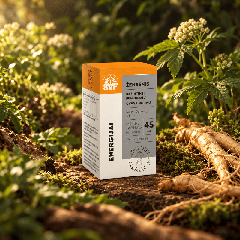 ŽENŠENIS, ENERGIJAI, kietosios kapsulės, 45 vnt. | Onelife.lt