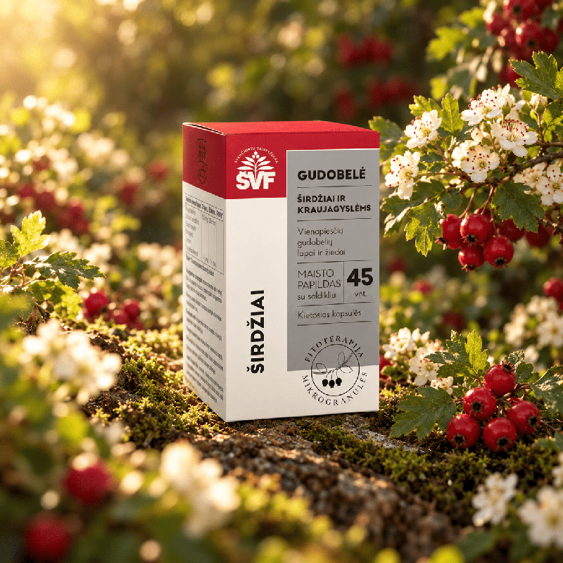 Hawthorn for the heart and blood vessels, hard capsules, Švenčionių vaistažolės, 45 pcs