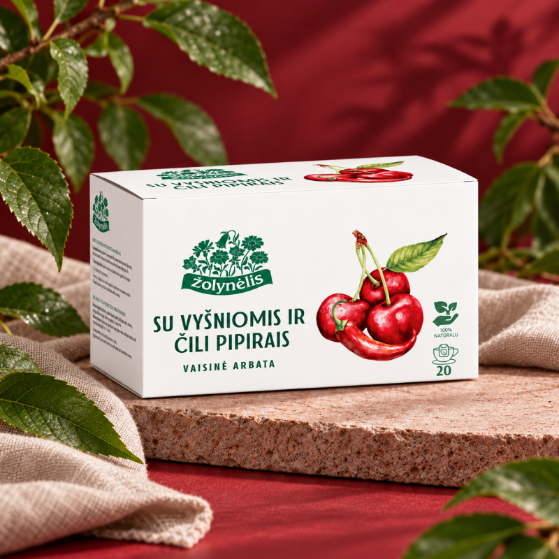 Fruit tea with cherry and chilli, Žolynėlis, 20 tea bags