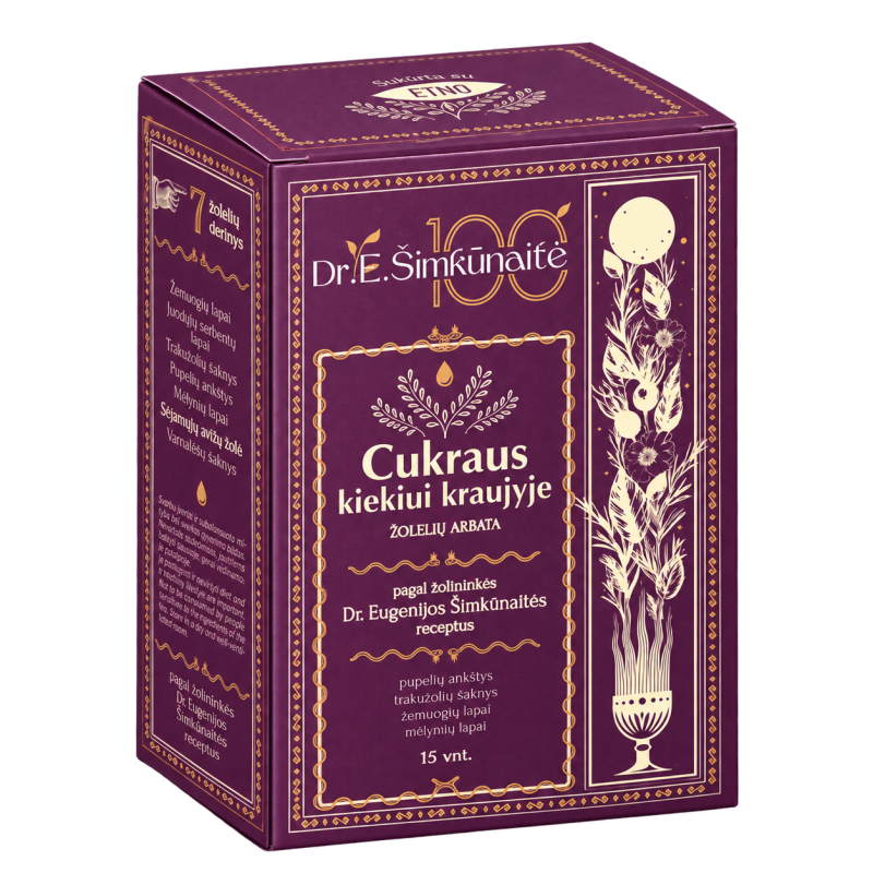 Herbal tea for blood sugar levels, Dr. E. Šimkūnaitė, 15 tea bags
