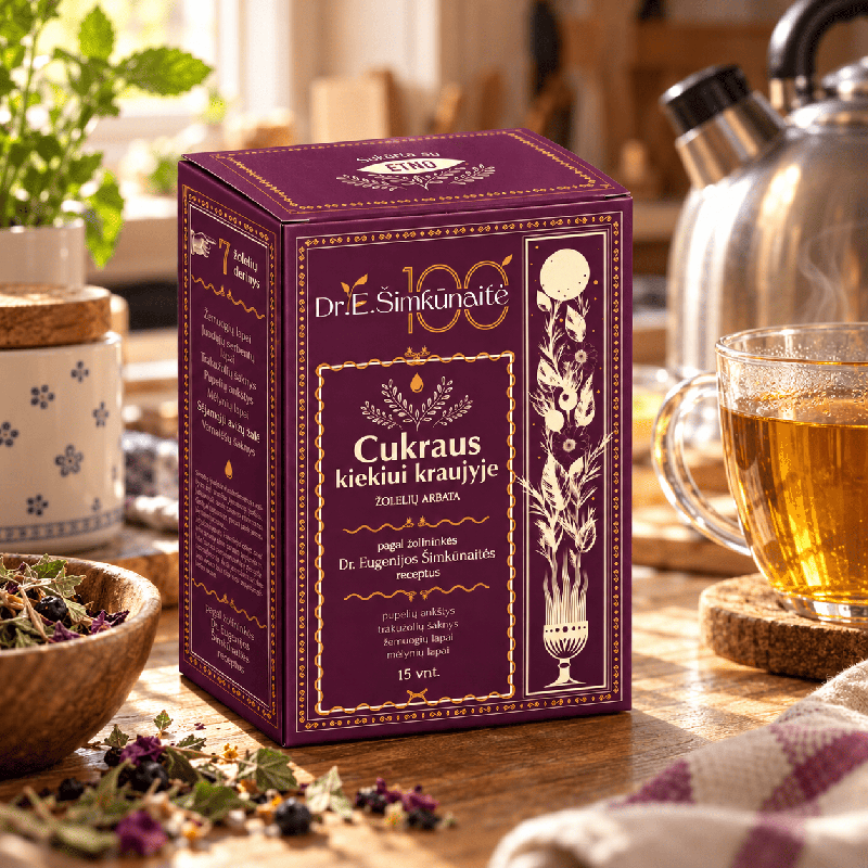 Herbal tea for blood sugar levels, Dr. E. Šimkūnaitė, 15 tea bags