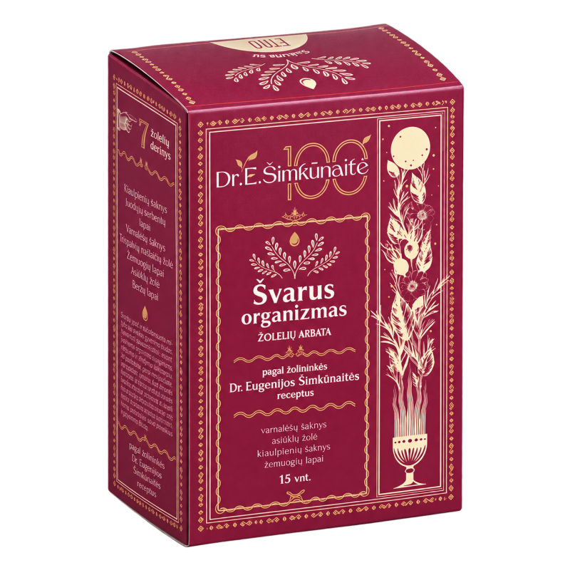 Švarus organizmas (Clean Body) herbal tea, Dr. E. Šimkūnaitė, 15 tea bags