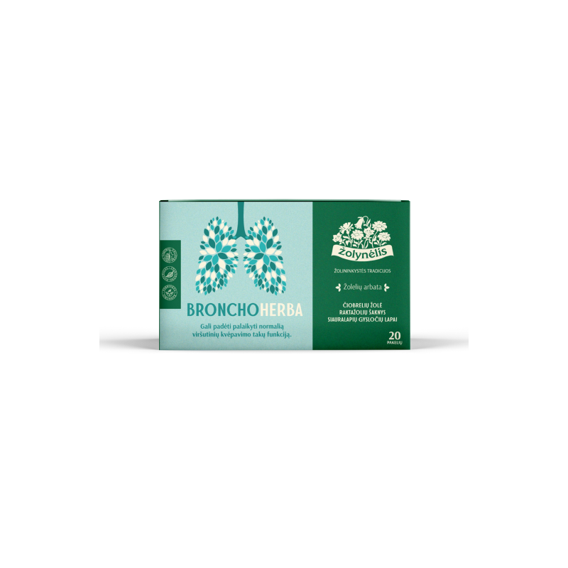 BronchoHerba, herbal tea for the respiratory tract, Žolynėlis, 20 tea bags