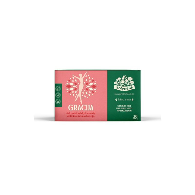Gracija, herbal tea for digestion, Žolynėlis, 20 tea bags