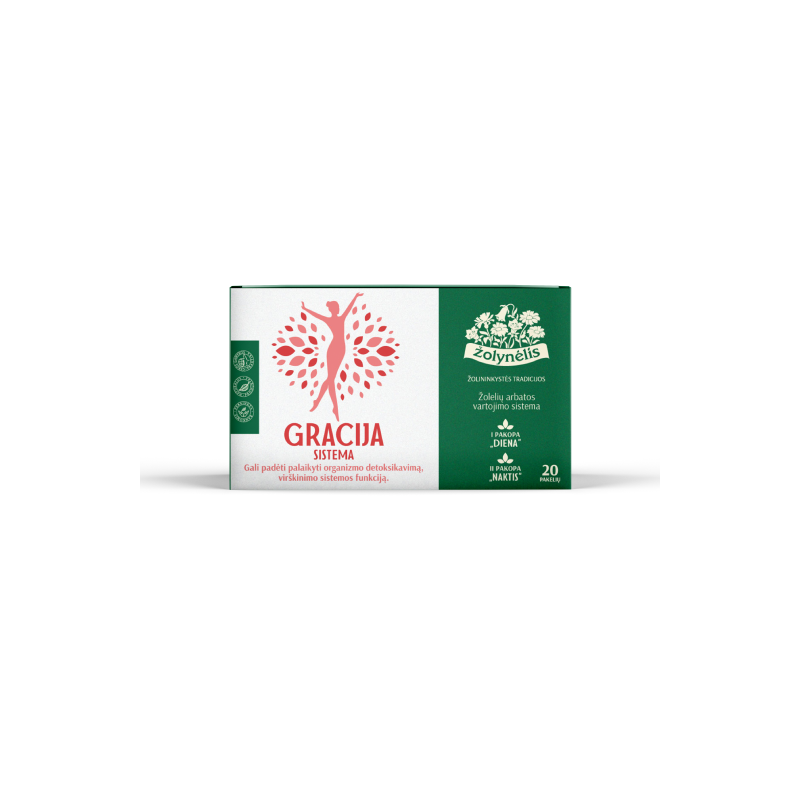 Gracija System, herbal tea for the liver and digestion, Žolynėlis, 20 tea bags