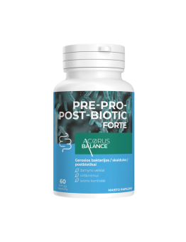Pre-Pro-Post-Biotic forte, gerosios bakterijos, virškinimui, Acorus Balance, 60 vnt.