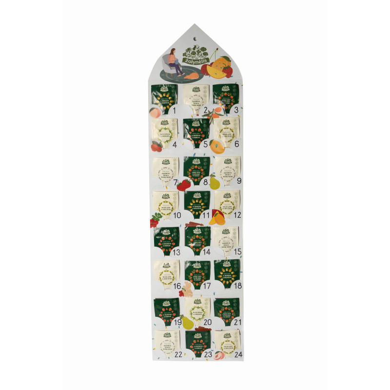 Advento kalendorius, arbatos rinkinys, Žolynėlis, 24 pakelių, 6 skoniai