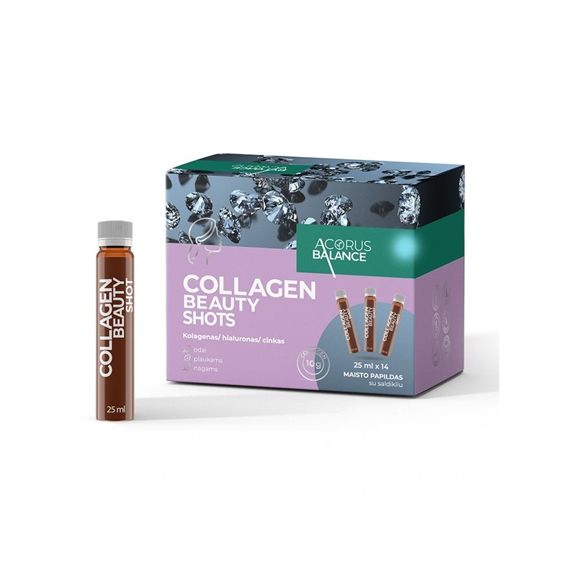 Collagen beauty shots for skin, hair and nails, Acorus Balance, 14 pcs