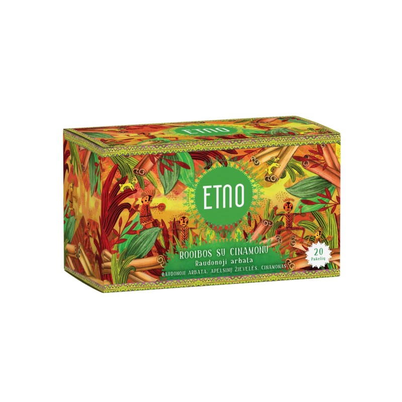 Rooibos with cinnamon, red tea, ETNO, 20 tea bags