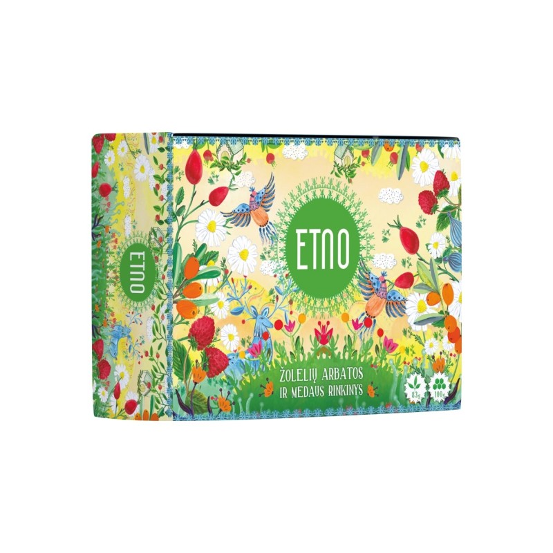 Herbal tea and honey set, ETNO, 60 tea bags, 6 flavours