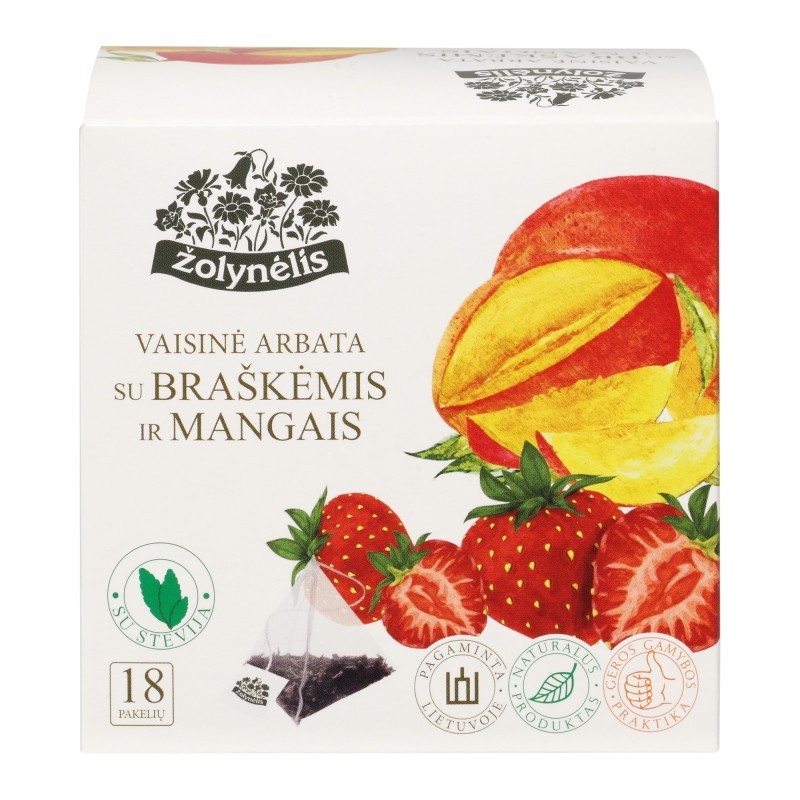 Vaisinė arbata su braškėmis ir mangais, Žolynėlis, 18 pakelių