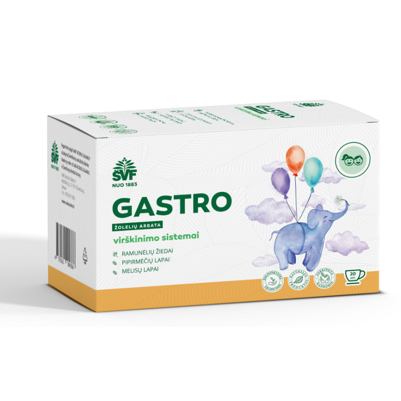 Gastro herbal tea for children, for the digestive system, Švenčionių vaistažolės, 20 tea bags