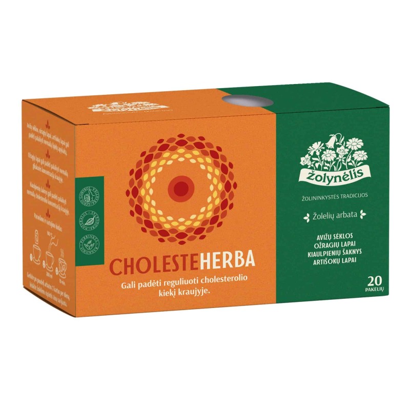 Cholesteherba herbal tea for cholesterol, Žolynėlis, 20 tea bags