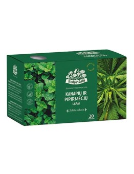 Hemp and peppermint leaves herbal tea, Žolynėlis, 20 tea bags