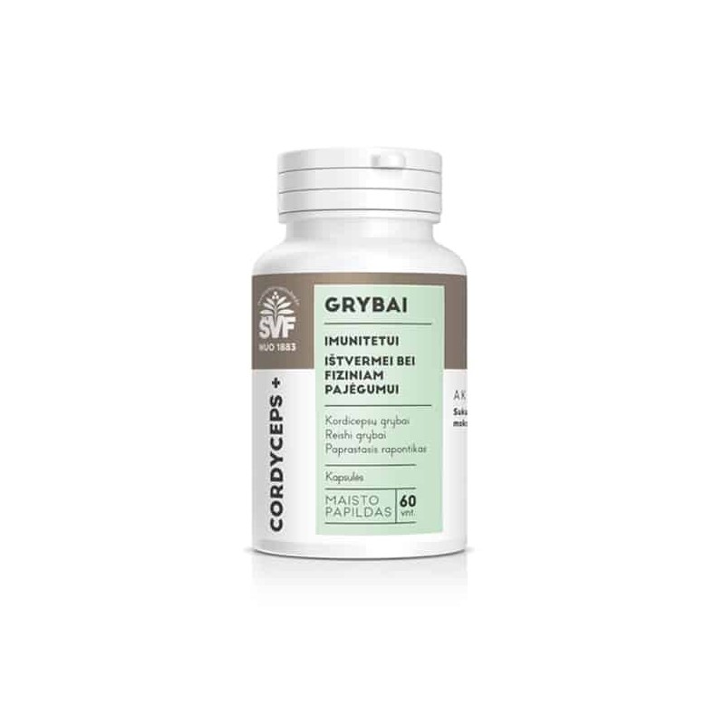 Cordyceps+ mushrooms for immune support, Švenčionių vaistažolės, 60 pcs