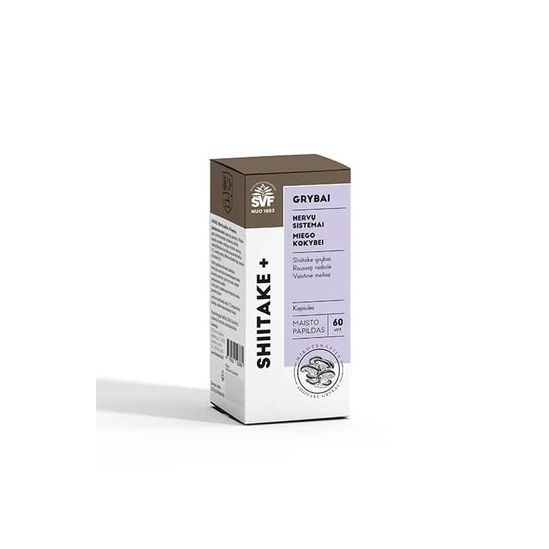 SHIITAKE+ grybai, Nervų sistemai, ŠVF, 60 vnt.