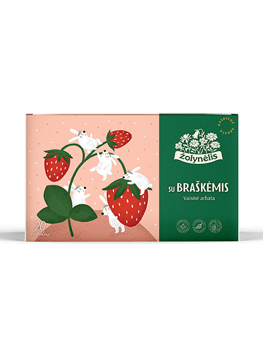 Vaisinė arbata su braškėmis vaikams, ŽOLYNĖLIS, 20vnt.