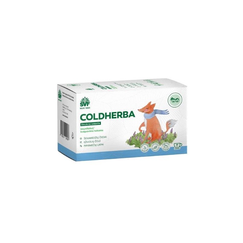 Coldherba herbal tea for children, for the respiratory tract, Švenčionių vaistažolės, 20 tea bags