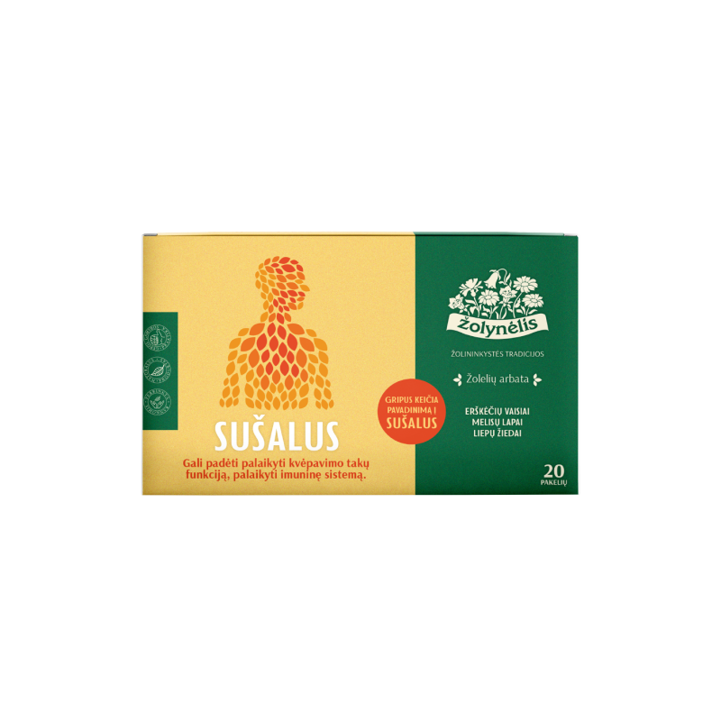 Sušalus (Chilled), herbal tea for the respiratory tract and immunity, Žolynėlis, 20 tea bags