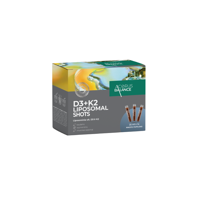 D3 + K2 Liposomal shots for bones, Acorus Balance, 14 pcs