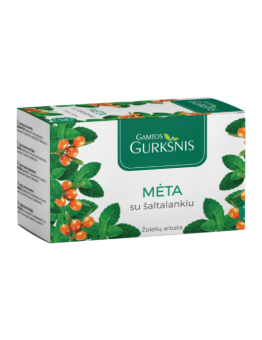 Mint with sea buckthorn herbal tea, Gamtos Gurkšnis, 20 tea bags