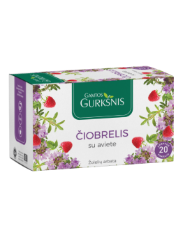 Thyme with raspberry herbal tea, Gamtos Gurkšnis, 20 tea bags
