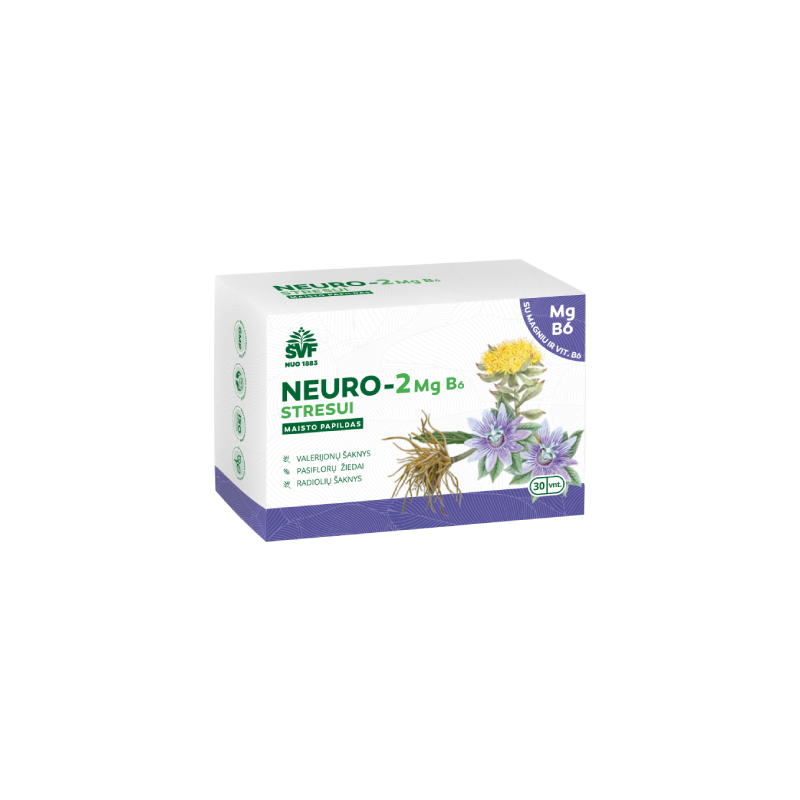 Neuro-2 Mg B6 capsules for stress, Švenčionių vaistažolės, 30 capsules