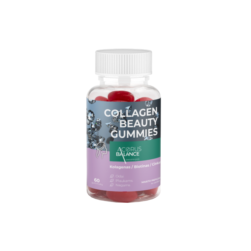 Collagen beauty gummies for skin, hair and nails, Acorus Balance, 60 pcs