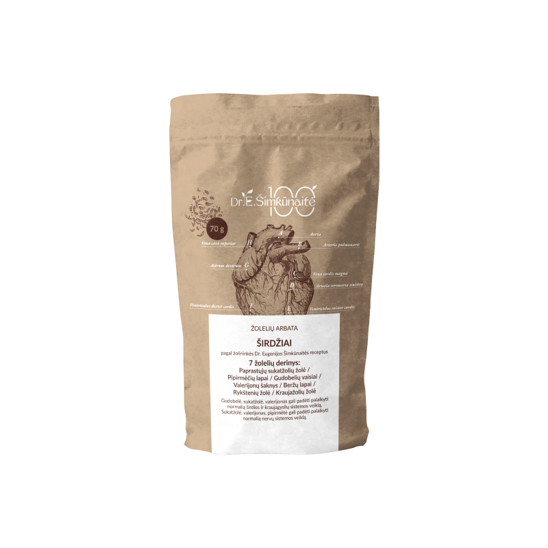 Loose herbal tea for the heart, Dr. E. Šimkūnaitė, 70 g