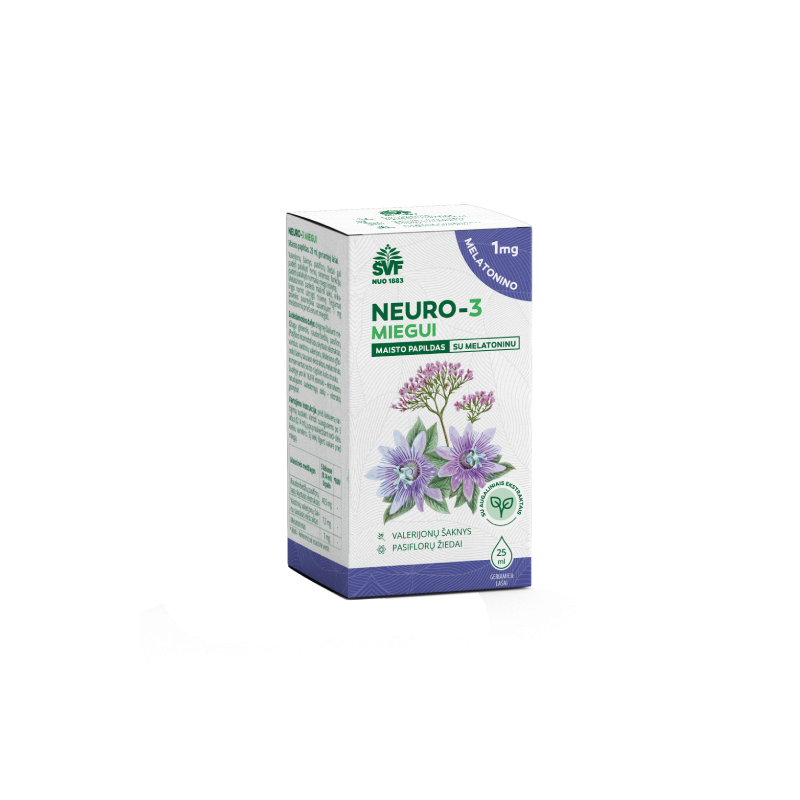 NEURO-3 lašiukai miegui su melatoninu ŠVF, 25 ml
