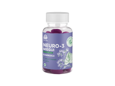 NEURO-3 MIEGUI guminukai su melatoninu, 60 vnt.
